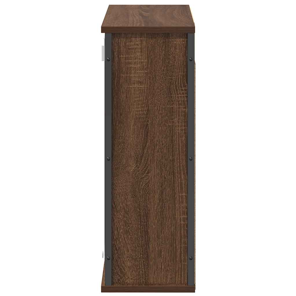 Pensile da Bagno con Specchio Rovere Marrone 60x21x60 cm | homemem39