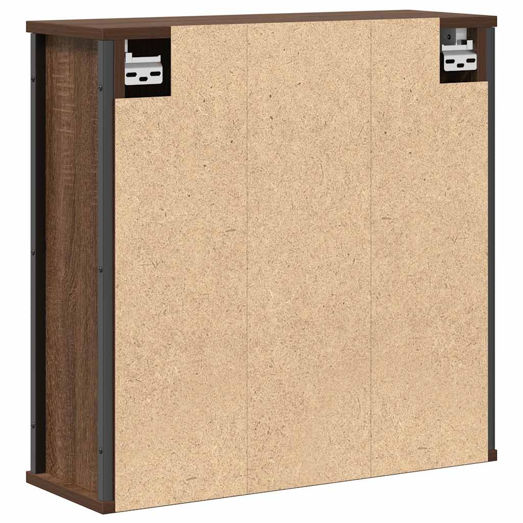 Pensile da Bagno con Specchio Rovere Marrone 60x21x60 cm | homemem39