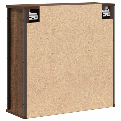 Pensile da Bagno con Specchio Rovere Marrone 60x21x60 cm | homemem39