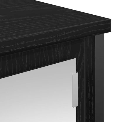 Pensile da Bagno con Specchio Rovere Nero 50x21x60 cm | homemem39