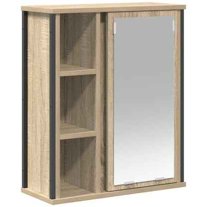 Pensile da Bagno con Specchio Rovere Sonoma 50x21x60 cm | homemem39
