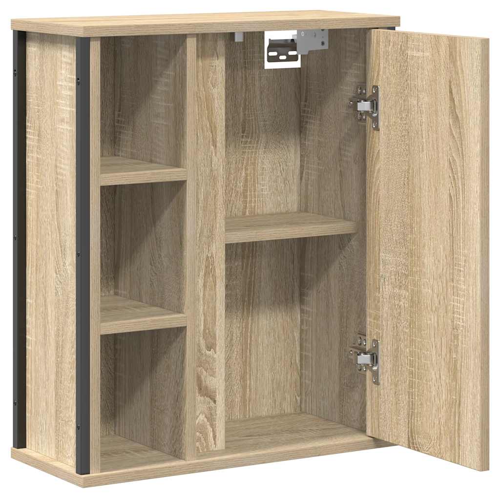 Pensile da Bagno con Specchio Rovere Sonoma 50x21x60 cm | homemem39