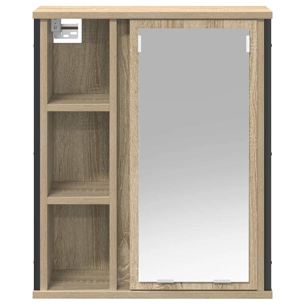 Pensile da Bagno con Specchio Rovere Sonoma 50x21x60 cm | homemem39