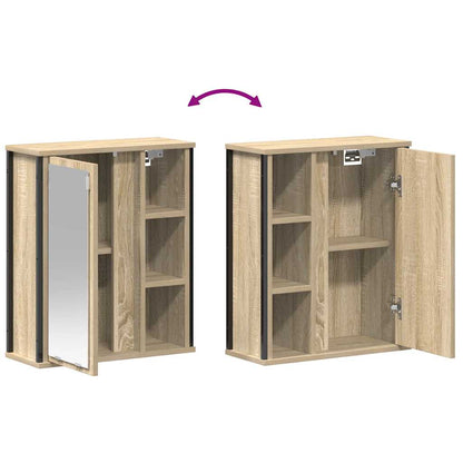 Pensile da Bagno con Specchio Rovere Sonoma 50x21x60 cm | homemem39