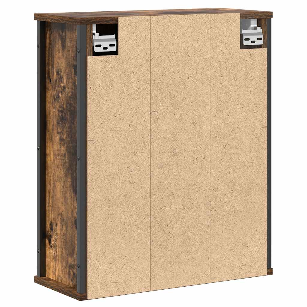 Pensile da Bagno con Specchio Rovere Fumo 50x21x60 cm