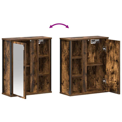 Pensile da Bagno con Specchio Rovere Fumo 50x21x60 cm | homemem39