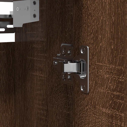 Pensile da Bagno con Specchio Rovere Marrone 50x21x60 cm