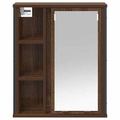 Pensile da Bagno con Specchio Rovere Marrone 50x21x60 cm | homemem39