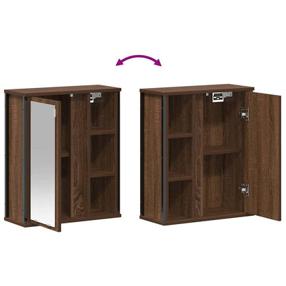 Pensile da Bagno con Specchio Rovere Marrone 50x21x60 cm | homemem39