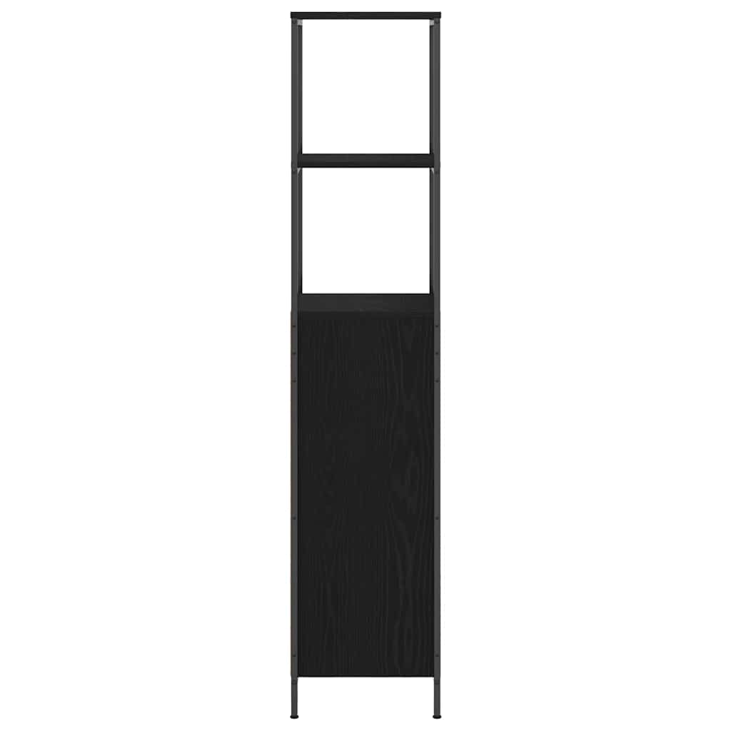 Mobile da Bagno con Ripiani Rovere Nero 36x35x165 cm | homemem39