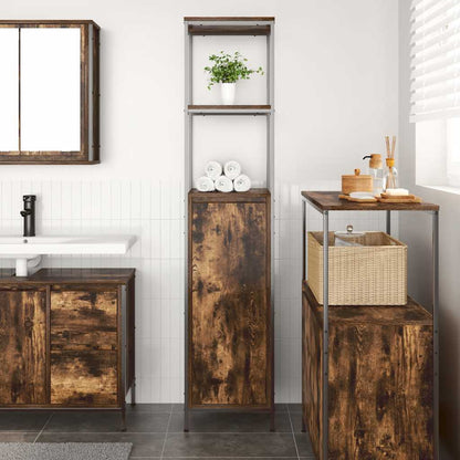 Mobile da Bagno con Ripiani Rovere Fumo 36x35x165 cm | homemem39