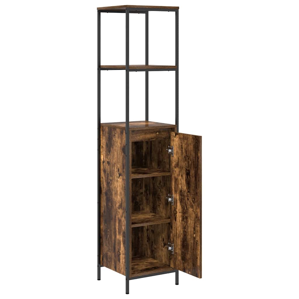Mobile da Bagno con Ripiani Rovere Fumo 36x35x165 cm | homemem39
