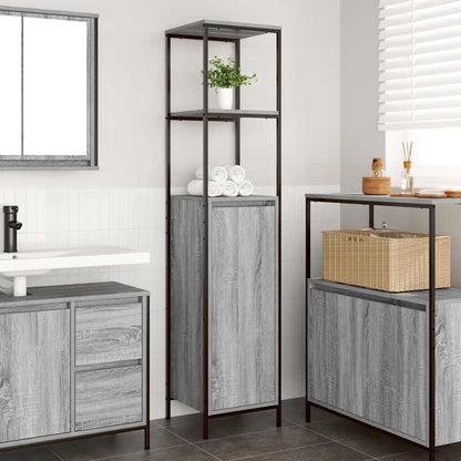 Mobile da Bagno con Ripiani Grigio Sonoma 36x35x165 cm | homemem39