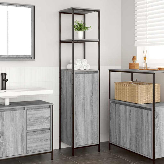 Mobile da Bagno con Ripiani Grigio Sonoma 36x35x165 cm | homemem39