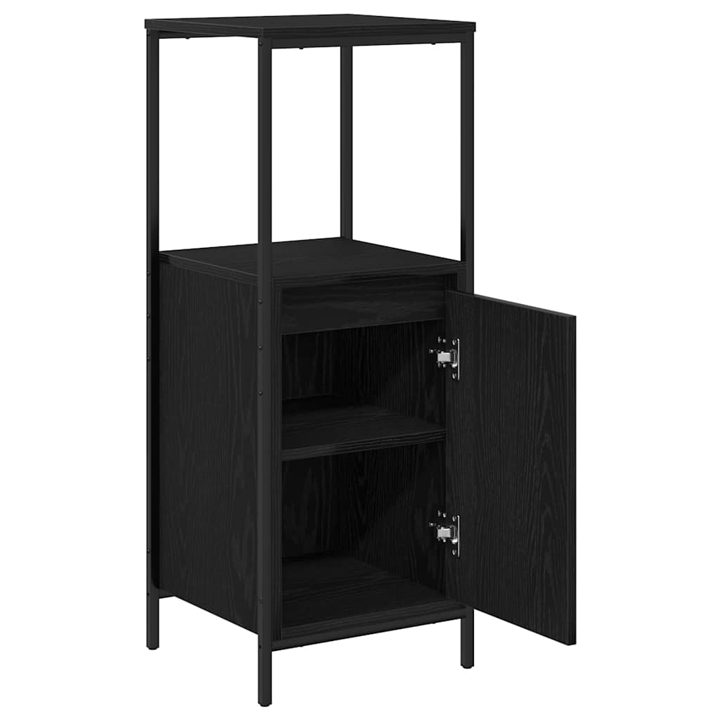 Mobile da Bagno con Ripiani Rovere Nero 36x35x95 cm | homemem39