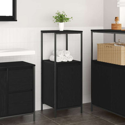 Mobile da Bagno con Ripiani Rovere Nero 36x35x95 cm | homemem39