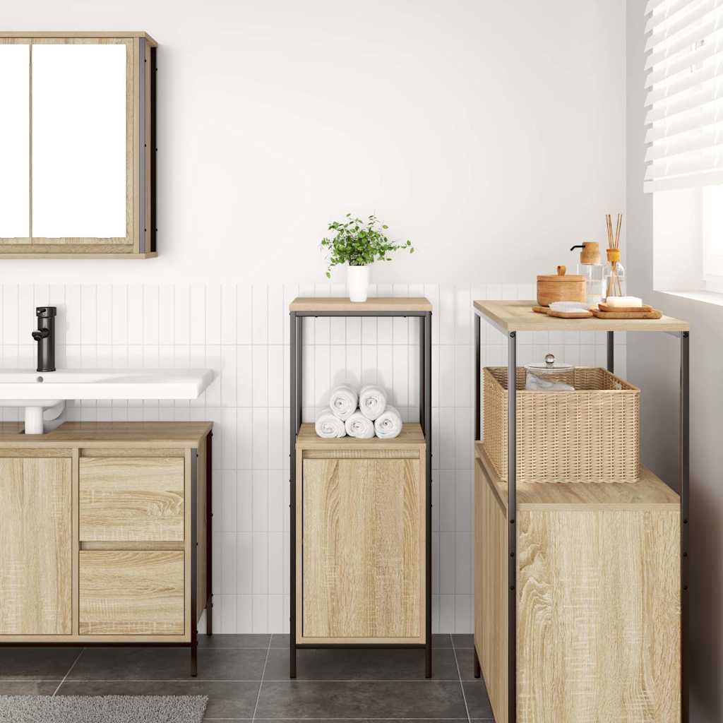 Mobile da Bagno con Ripiani Rovere Sonoma 36x35x95 cm | homemem39