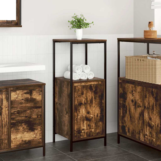 Mobile da Bagno con Ripiani Rovere Fumo 36x35x95 cm | homemem39