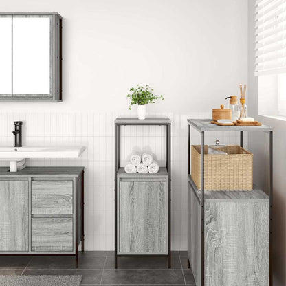 Mobile da Bagno con Ripiani Grigio Sonoma 36x35x95 cm | homemem39