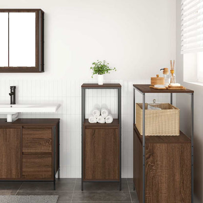 Mobile da Bagno con Ripiani Rovere Marrone 36x35x95 cm | homemem39