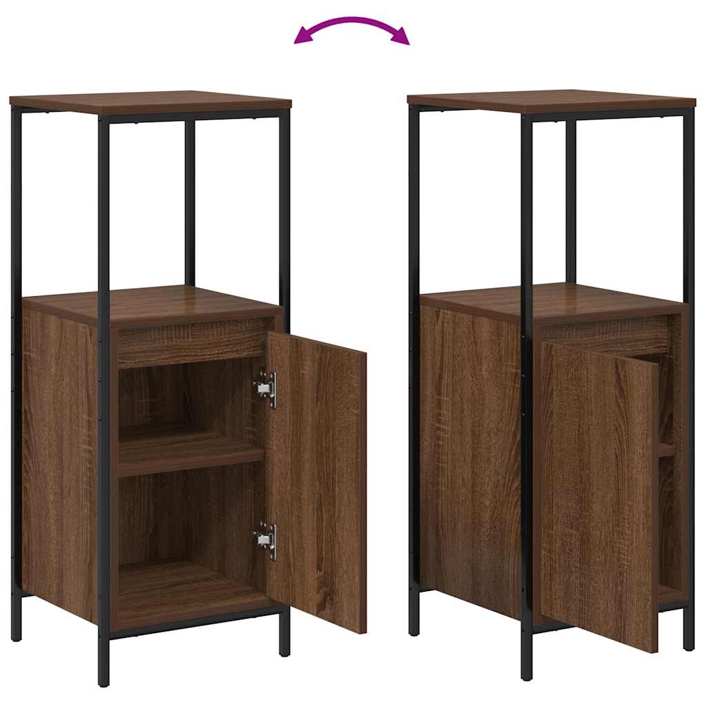 Mobile da Bagno con Ripiani Rovere Marrone 36x35x95 cm | homemem39