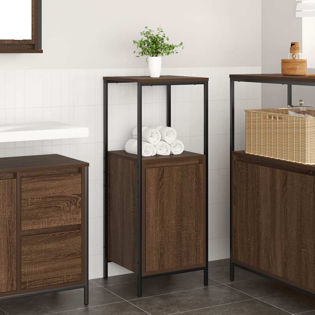 Mobile da Bagno con Ripiani Rovere Marrone 36x35x95 cm | homemem39