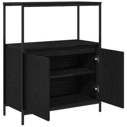 Mobile da Bagno con Ripiani Rovere Nero 76,5x35x95 cm | homemem39
