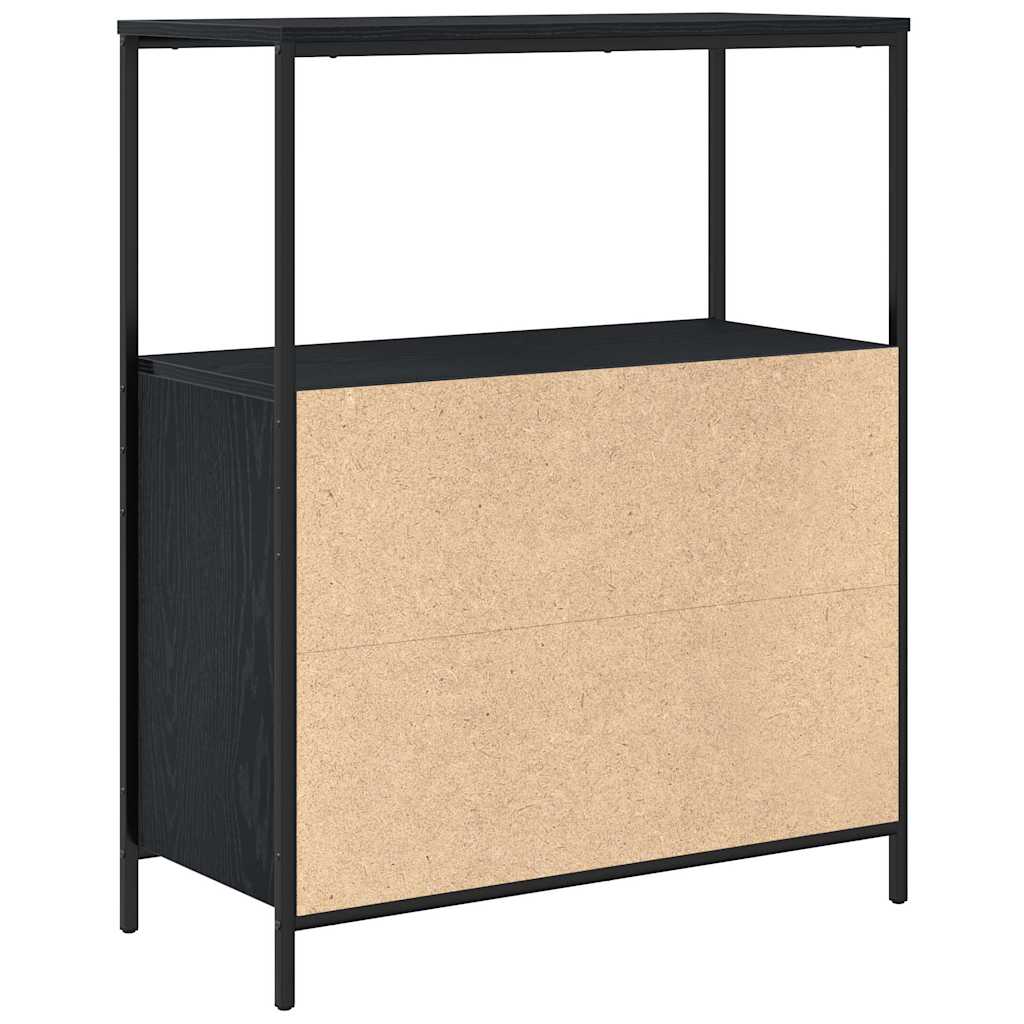 Mobile da Bagno con Ripiani Rovere Nero 76,5x35x95 cm | homemem39