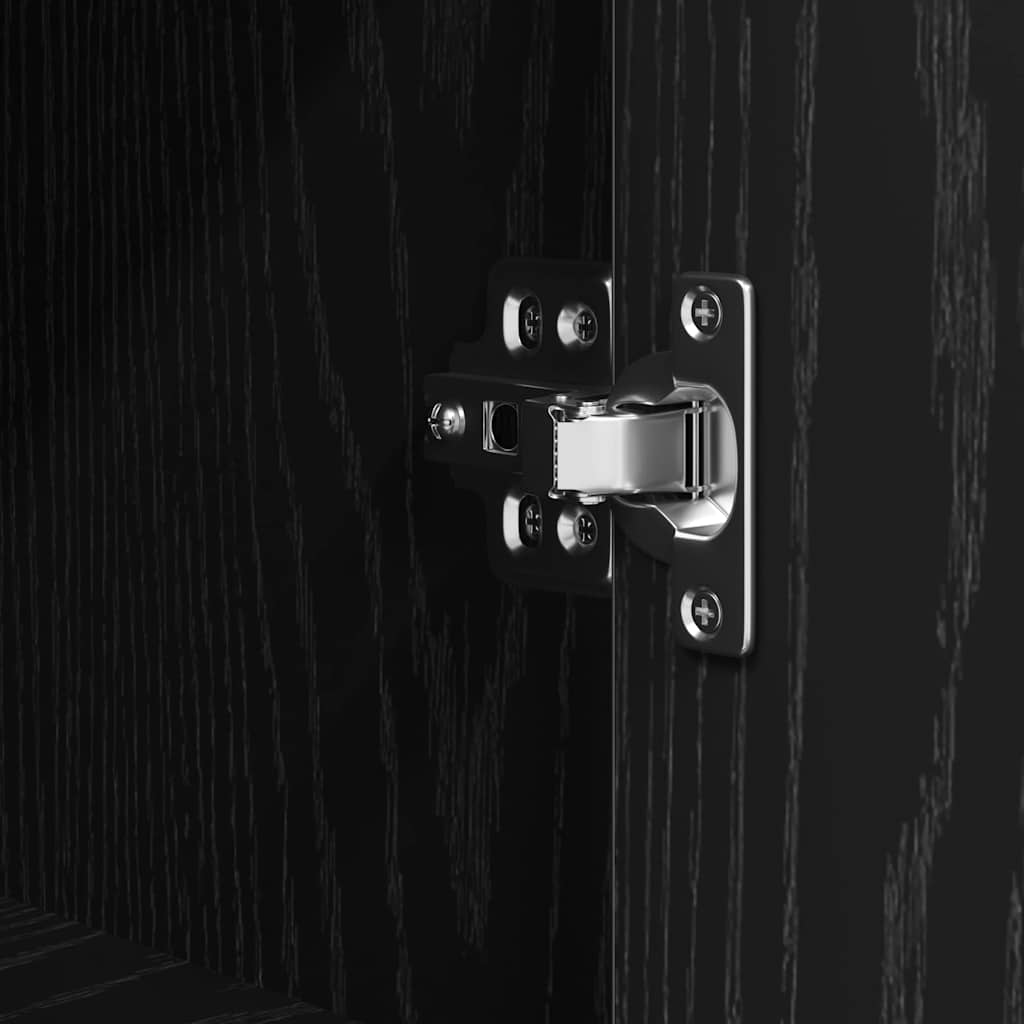 Mobile da Bagno con Ripiani Rovere Nero 76,5x35x95 cm | homemem39