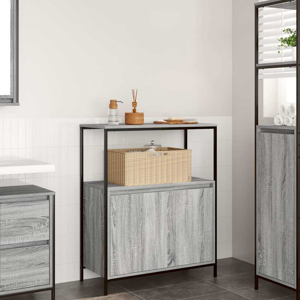 Mobile da Bagno con Ripiani Grigio Sonoma 76,5x35x95 cm | homemem39