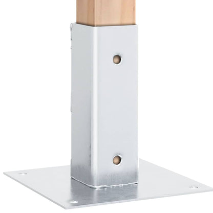 Basi per Pali Quadrate 4 pz Argento 46x46 mm in Acciaio Zincato | homemem39