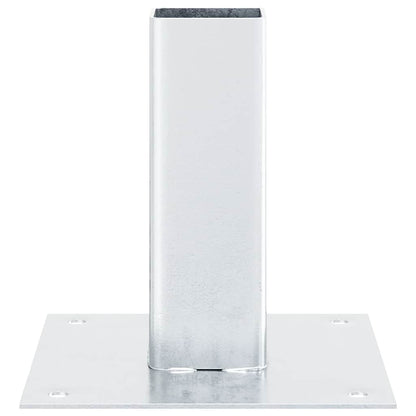 Basi per Pali Quadrate 4 pz Argento 46x46 mm in Acciaio Zincato | homemem39