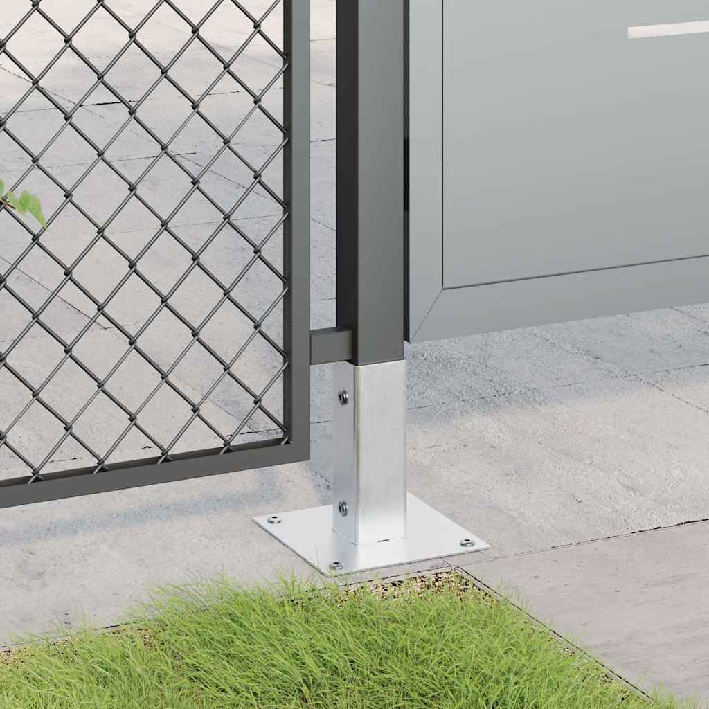Basi per Pali Quadrate 12 pz Argento 46x46 mm Acciaio Zincato | homemem39