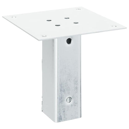 Basi per Pali Quadrate 12 pz Argento 46x46 mm Acciaio Zincato | homemem39