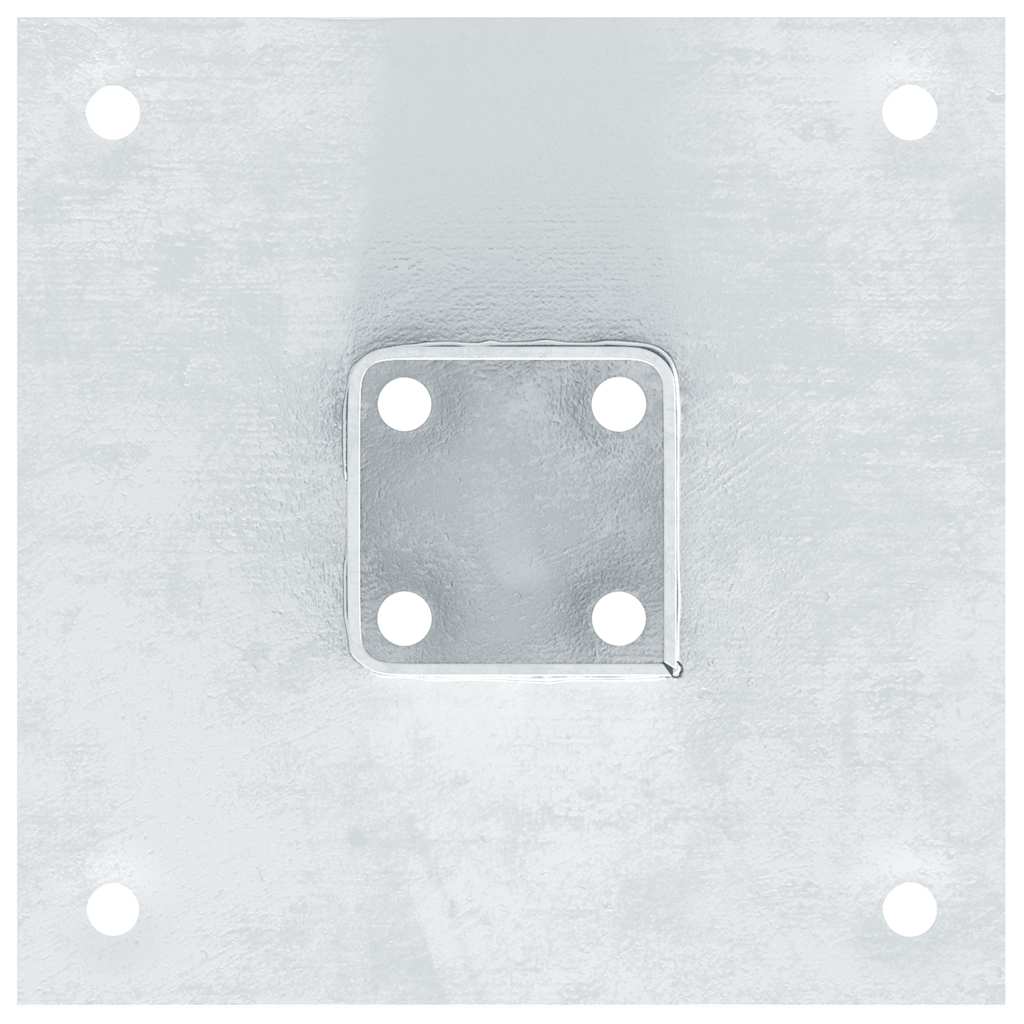 Basi per Pali Quadrate 12 pz Argento 46x46 mm Acciaio Zincato | homemem39
