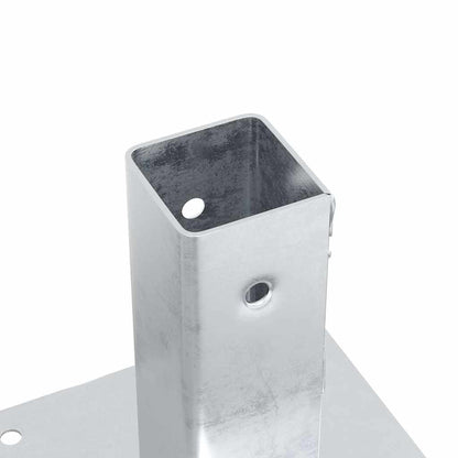 Basi per Pali Quadrate 12 pz Argento 46x46 mm Acciaio Zincato | homemem39