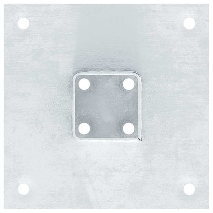Basi per Pali Quadrate 4 pz Argento 51x51 mm in Acciaio Zincato | homemem39