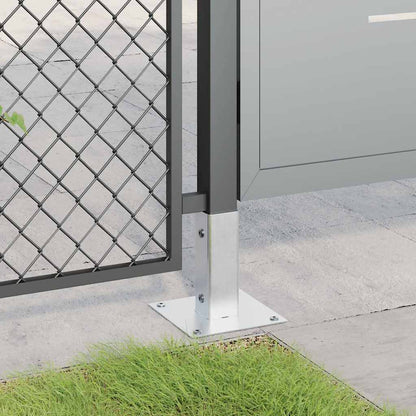 Basi per Pali Quadrate 12 pz Argento 51x51 mm Acciaio Zincato | homemem39