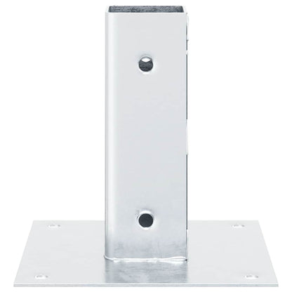 Basi per Pali Quadrate 12 pz Argento 51x51 mm Acciaio Zincato | homemem39