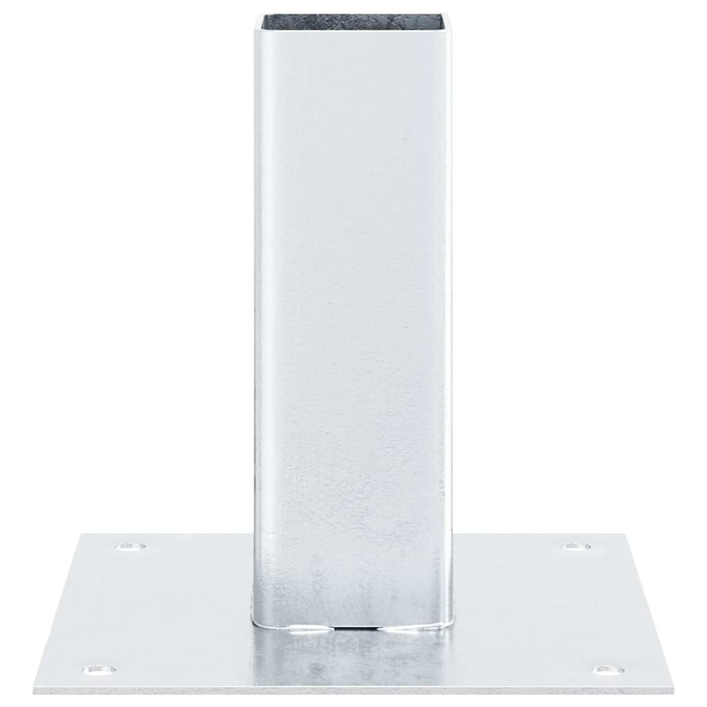 Basi per Pali Quadrate 12 pz Argento 51x51 mm Acciaio Zincato | homemem39