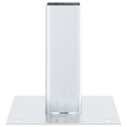 Basi per Pali Quadrate 12 pz Argento 51x51 mm Acciaio Zincato | homemem39