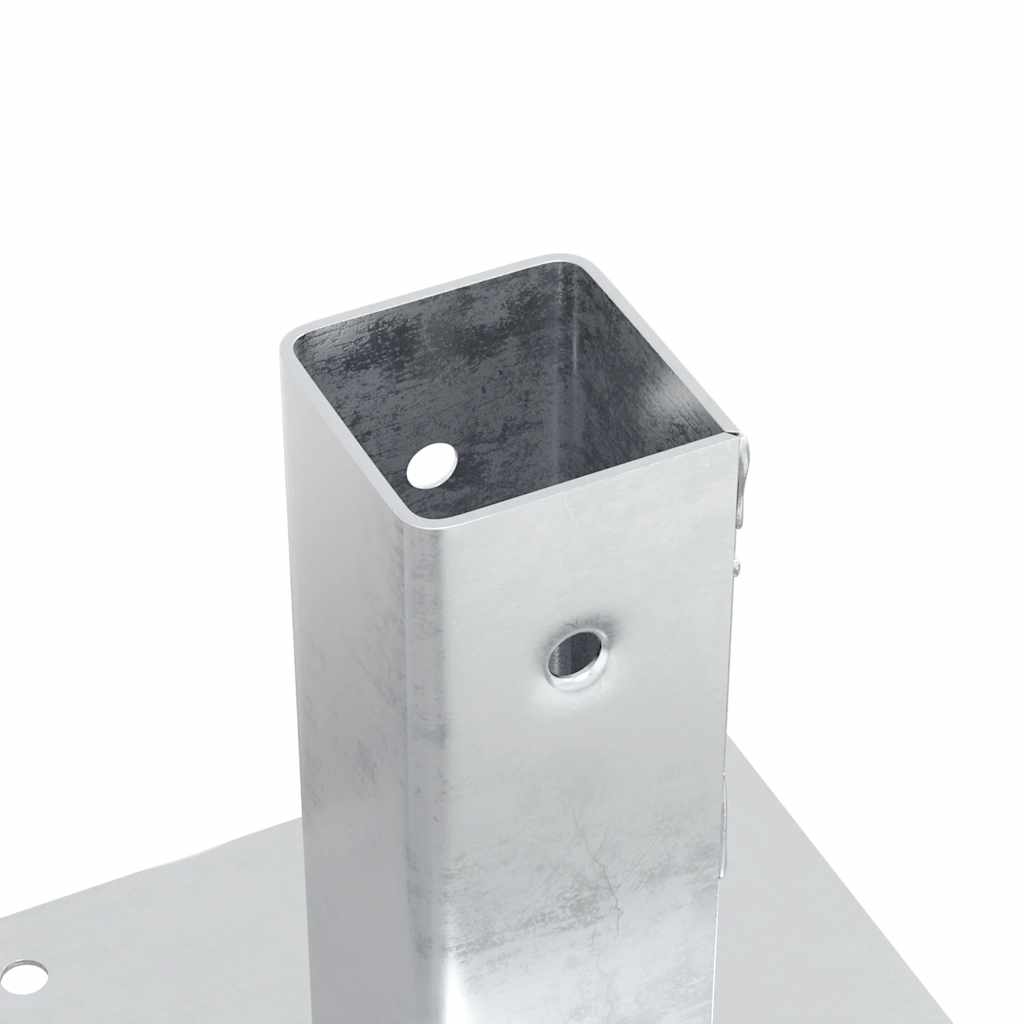 Basi per Pali Quadrate 12 pz Argento 51x51 mm Acciaio Zincato | homemem39