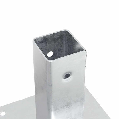 Basi per Pali Quadrate 12 pz Argento 51x51 mm Acciaio Zincato | homemem39