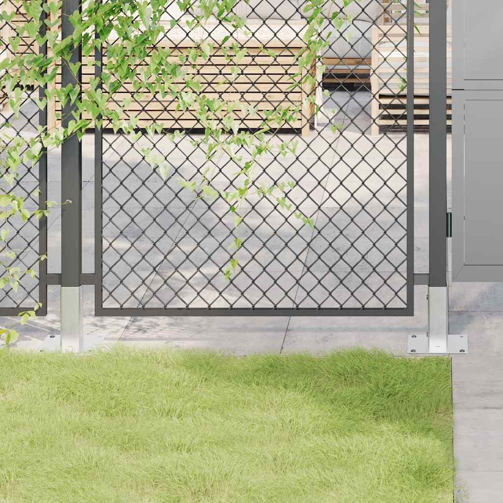 Basi per Pali Quadrate 12 pz Argento 51x51 mm Acciaio Zincato | homemem39
