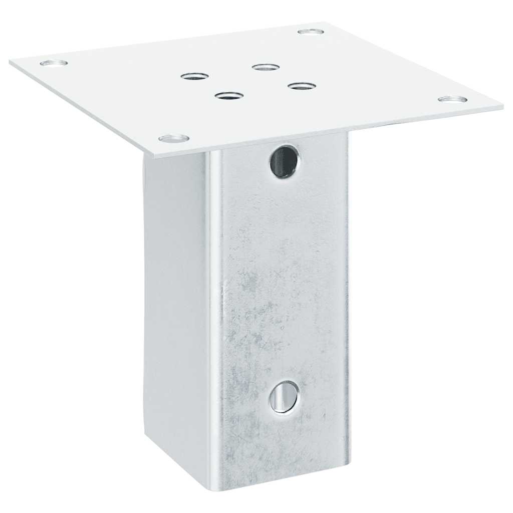 Basi per Pali Quadrate 12 pz Argento 61x61 mm Acciaio Zincato | homemem39