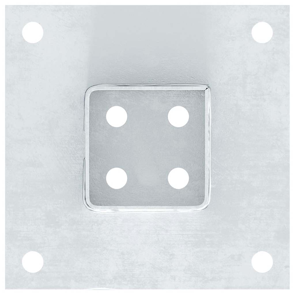 Basi per Pali Quadrate 12 pz Argento 61x61 mm Acciaio Zincato | homemem39