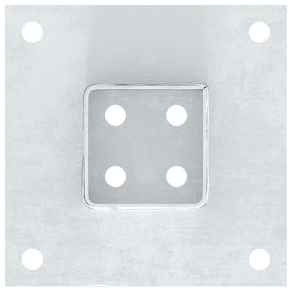 Basi per Pali Quadrate 12 pz Argento 61x61 mm Acciaio Zincato | homemem39