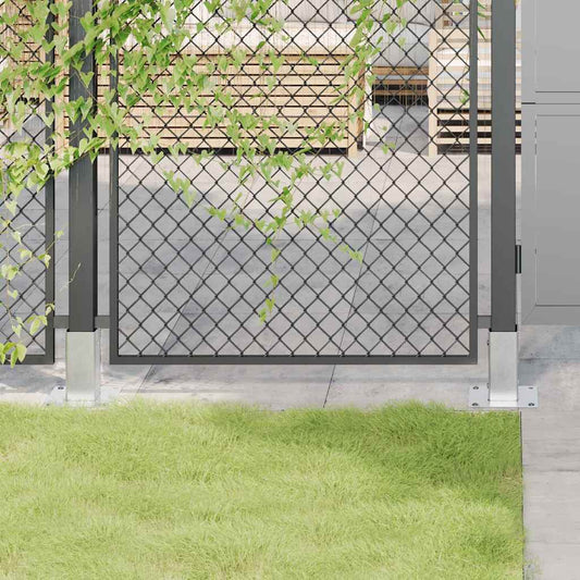 Basi per Pali Quadrate 12 pz Argento 61x61 mm Acciaio Zincato | homemem39