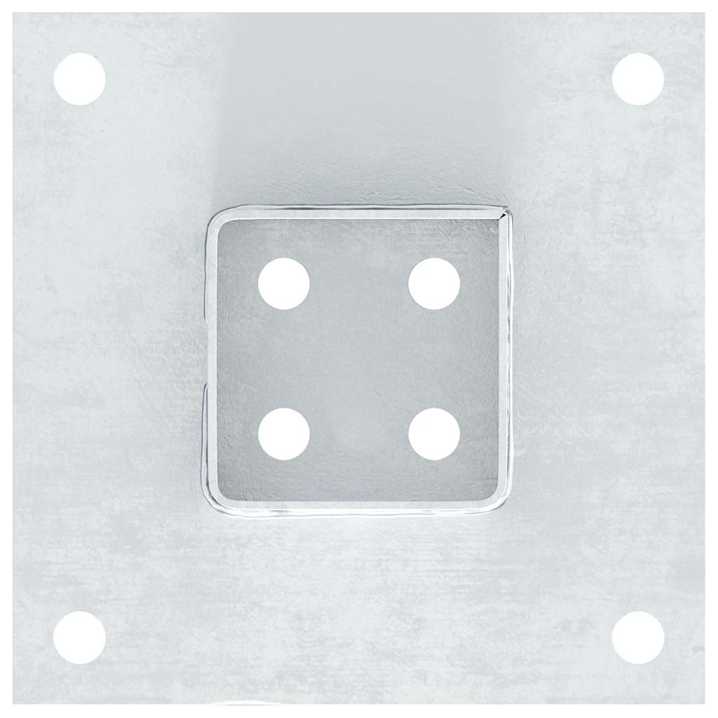 Basi per Pali Quadrate 4 pz Argento 71x71 mm in Acciaio Zincato | homemem39
