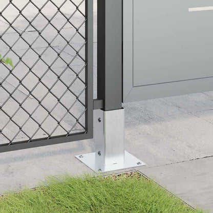 Basi per Pali Quadrate 12 pz Argento 71x71 mm Acciaio Zincato | homemem39